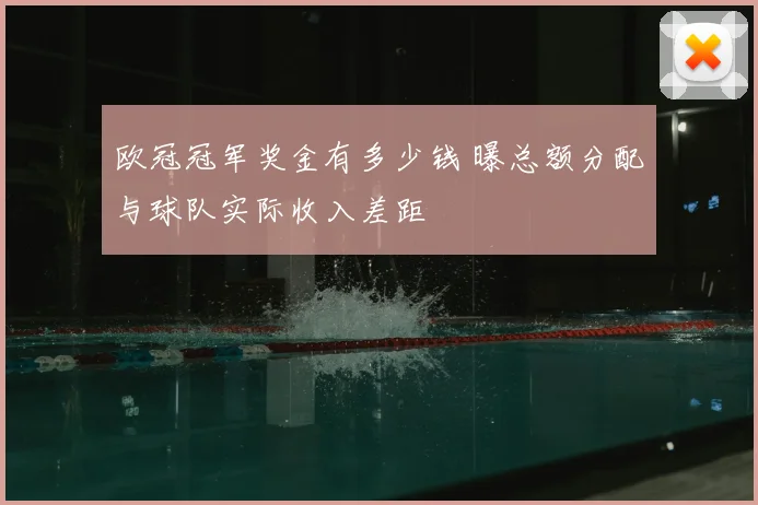 欧冠冠军奖金有多少钱 曝总额分配与球队实际收入差距
